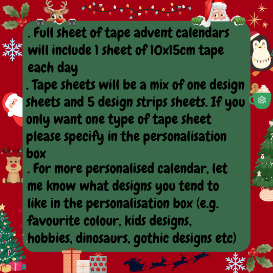 24 day full tape sheet advent calendar (preorder)