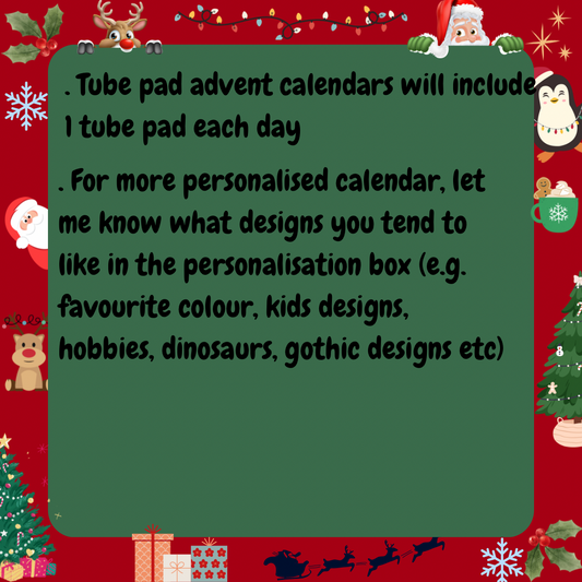 24 day tube pad advent calendar (preorder)